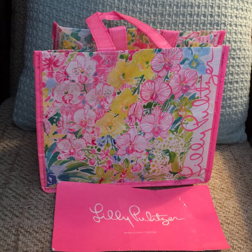 Lilly Pulitzer Pink Floral Tote Bag